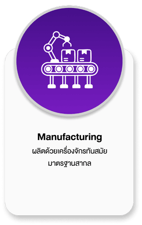 Manufacturing ผลิตโดยเครื่องจักรทันสมัย มาตรฐานสากล